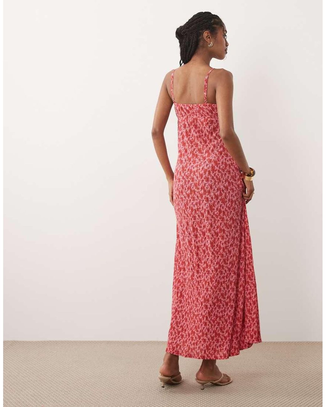 Mango Pink Strappy Maxi Dress