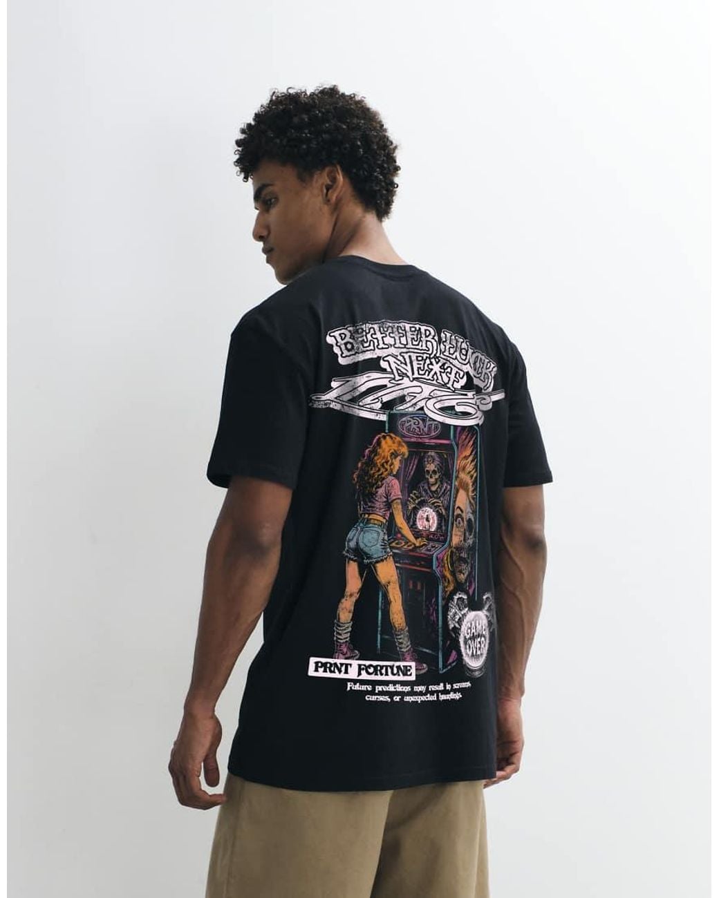 PRNT Black Better Luck Next Life Relaxed T-Shirt