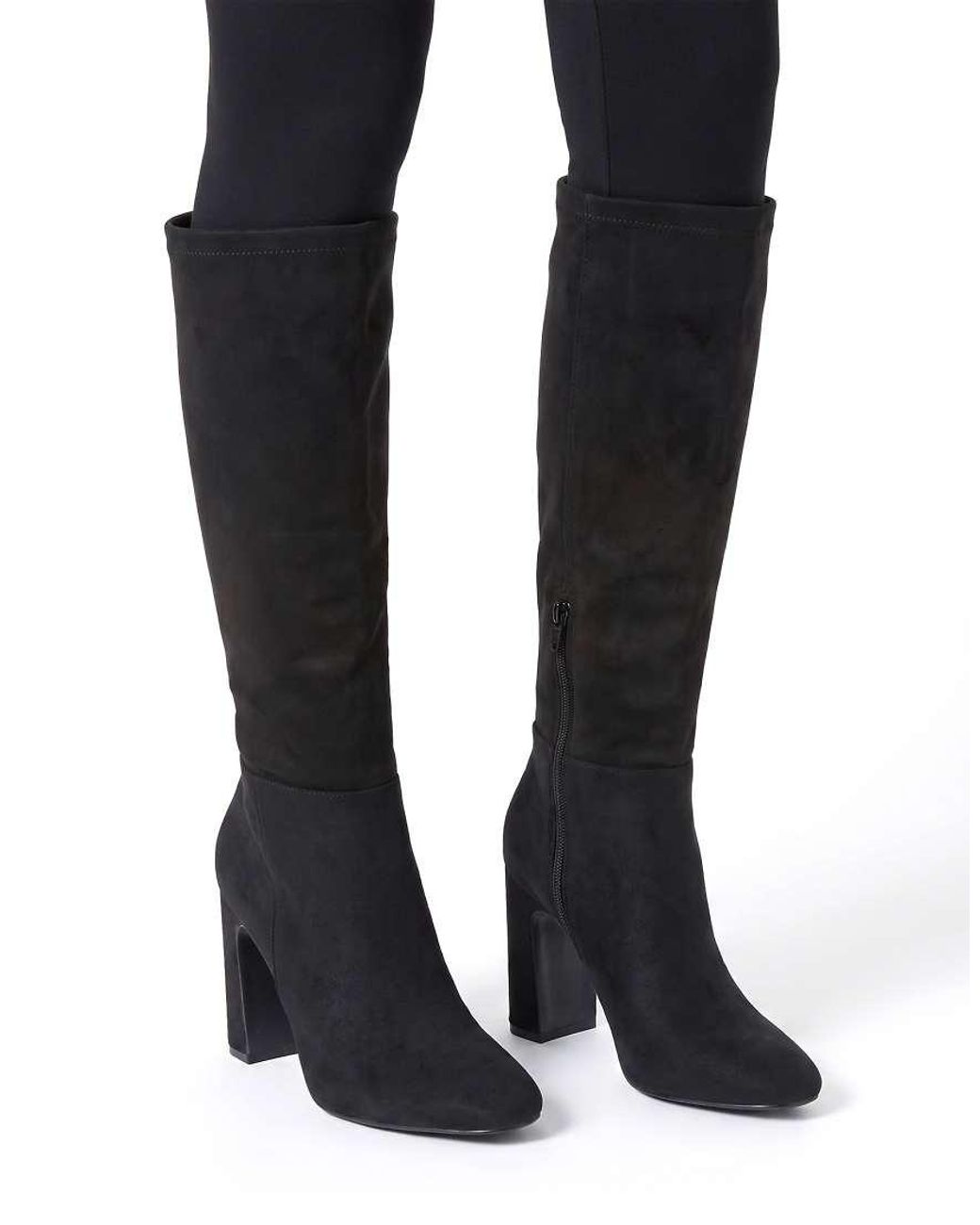 SEQWL Black Knee High Boots Block Heel Comfortable Casual Shoes