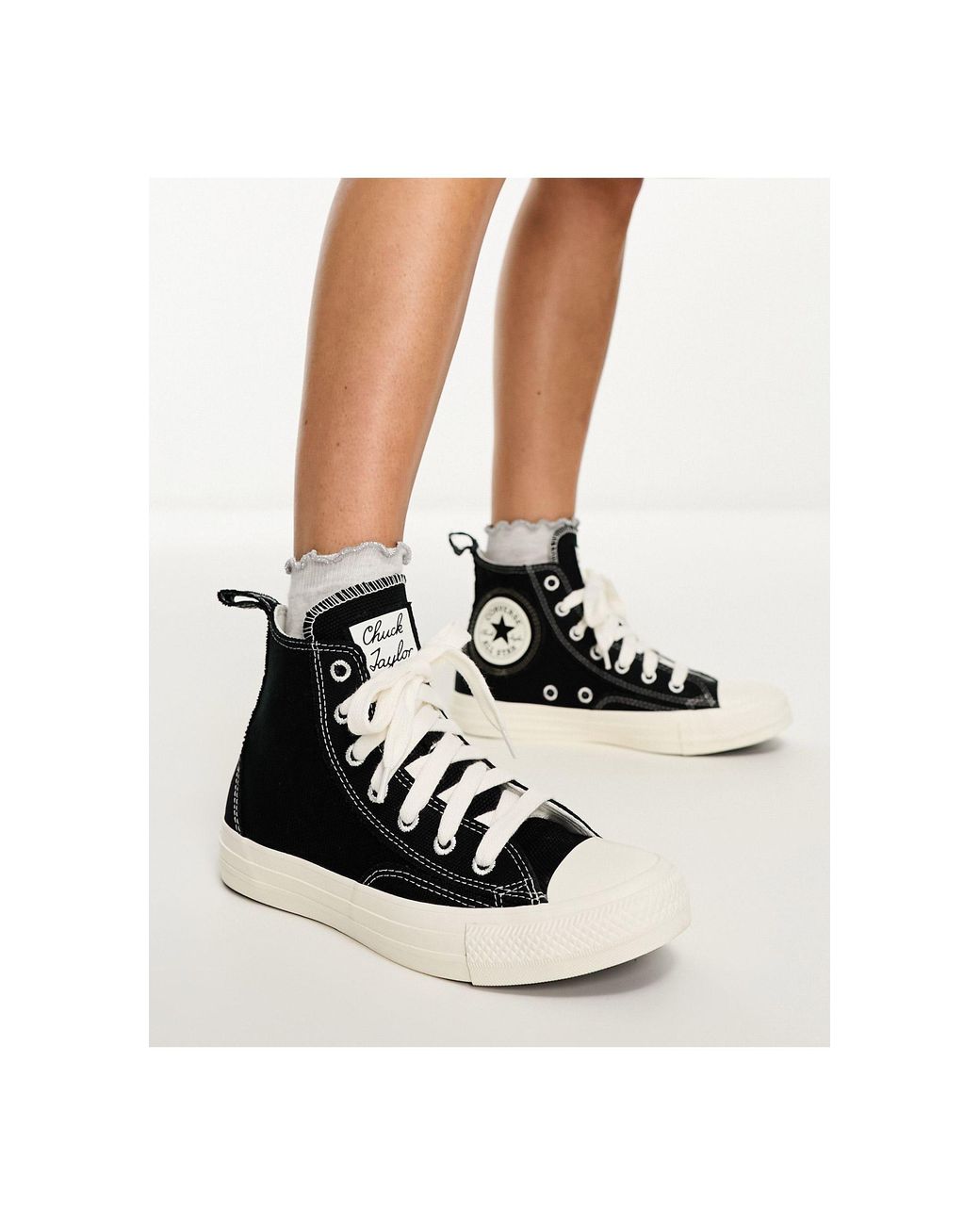 Converse Chuck Taylor All Star Hi Trainers With Chunky Patch And Laces in  Black | Lyst Australia