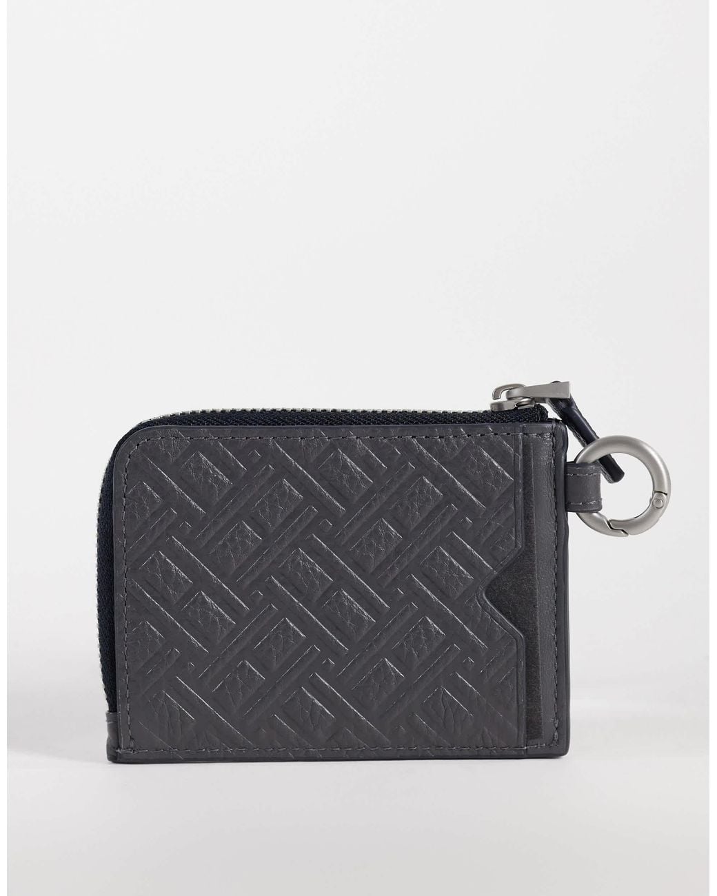 Tommy Hilfiger White Embossed Flag Logo Zip Cardholder for men