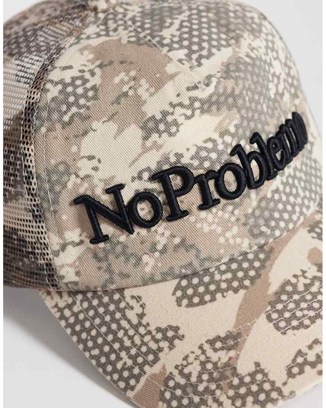 No Problemo Multicolor 100% Cotton Tree-like Printed Logo Trucker Cap