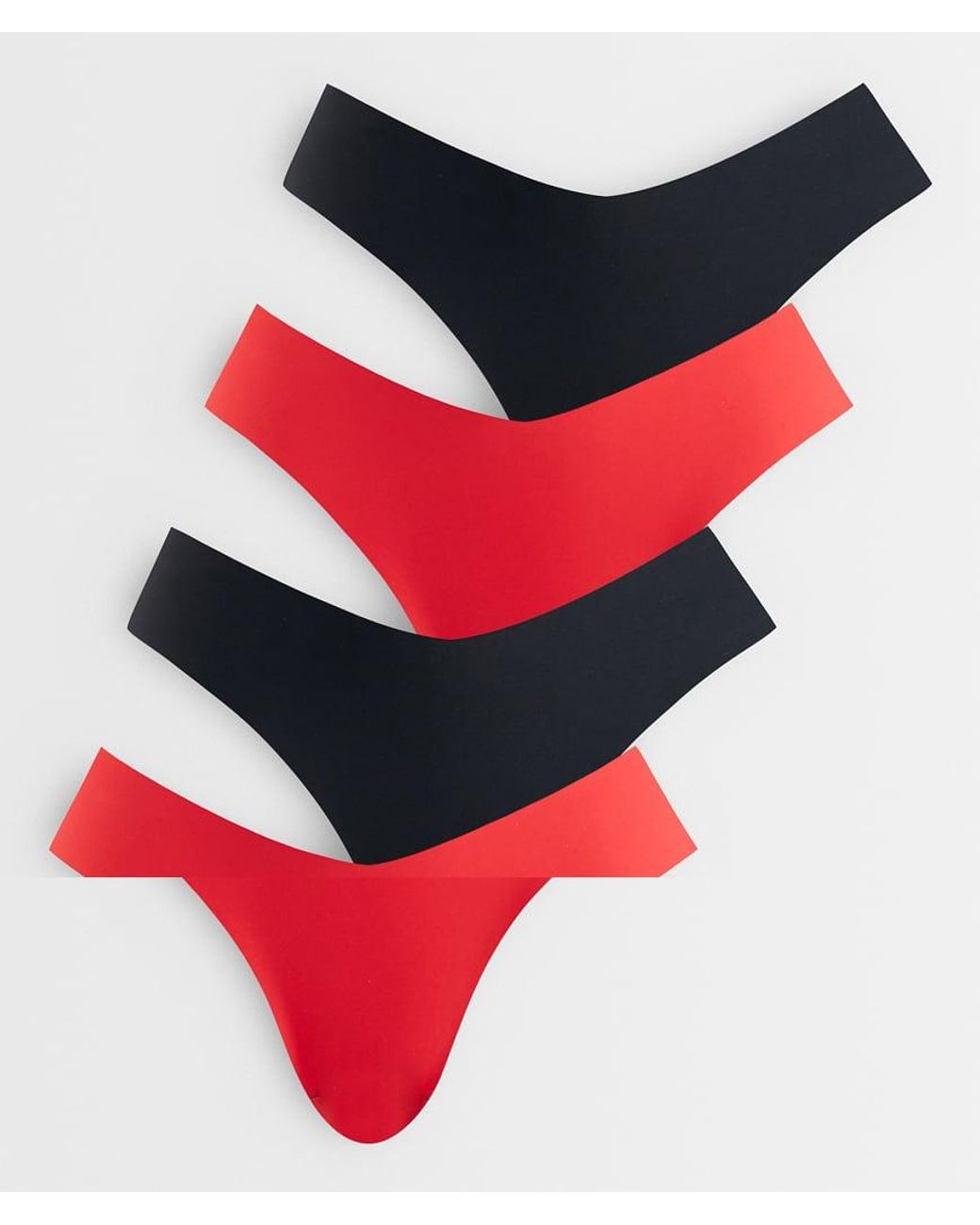 Cotton On 4-Pack Onzichtbare String in het Red