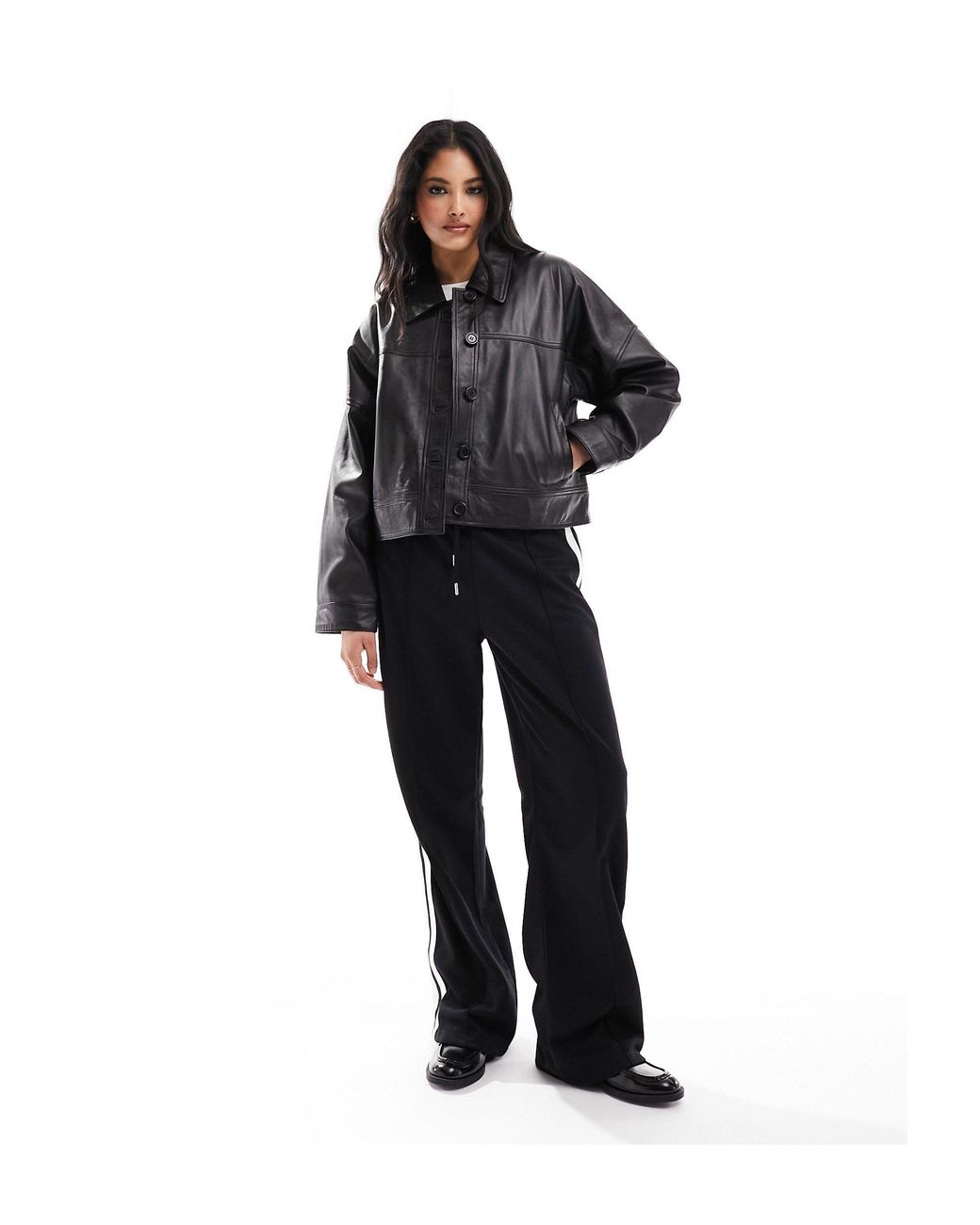 Bomber minimaliste en cuir Muubaa en coloris Noir Lyst