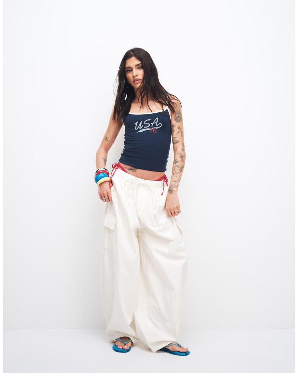 Hollister Blue Soccer Style Usa Cami Top