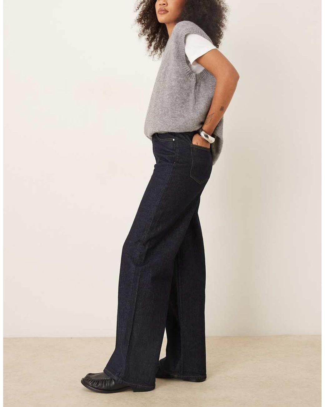 Vila Blue Freya High Waist Wide Leg Jeans