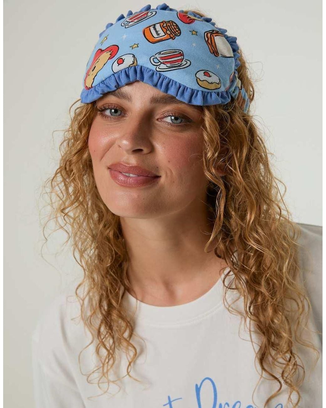 Skinnydip London Gray Paddington X T-Shirt And Trouser Pyjama Set With Eye Mask