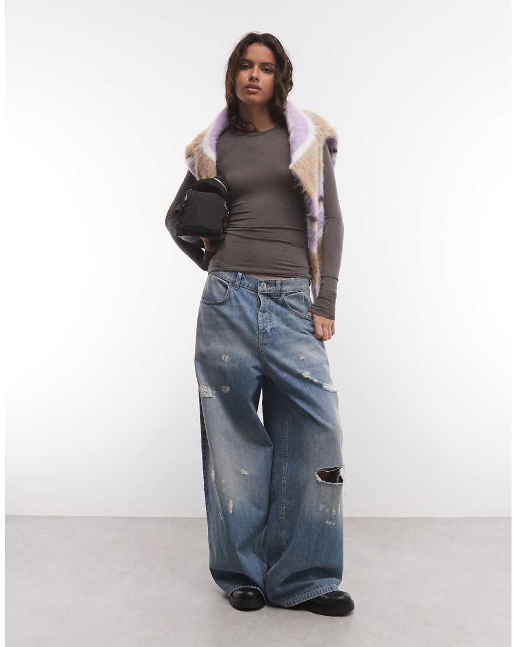 Weekday Brown Soft Semi Sheer Long Sleeve T-shirt