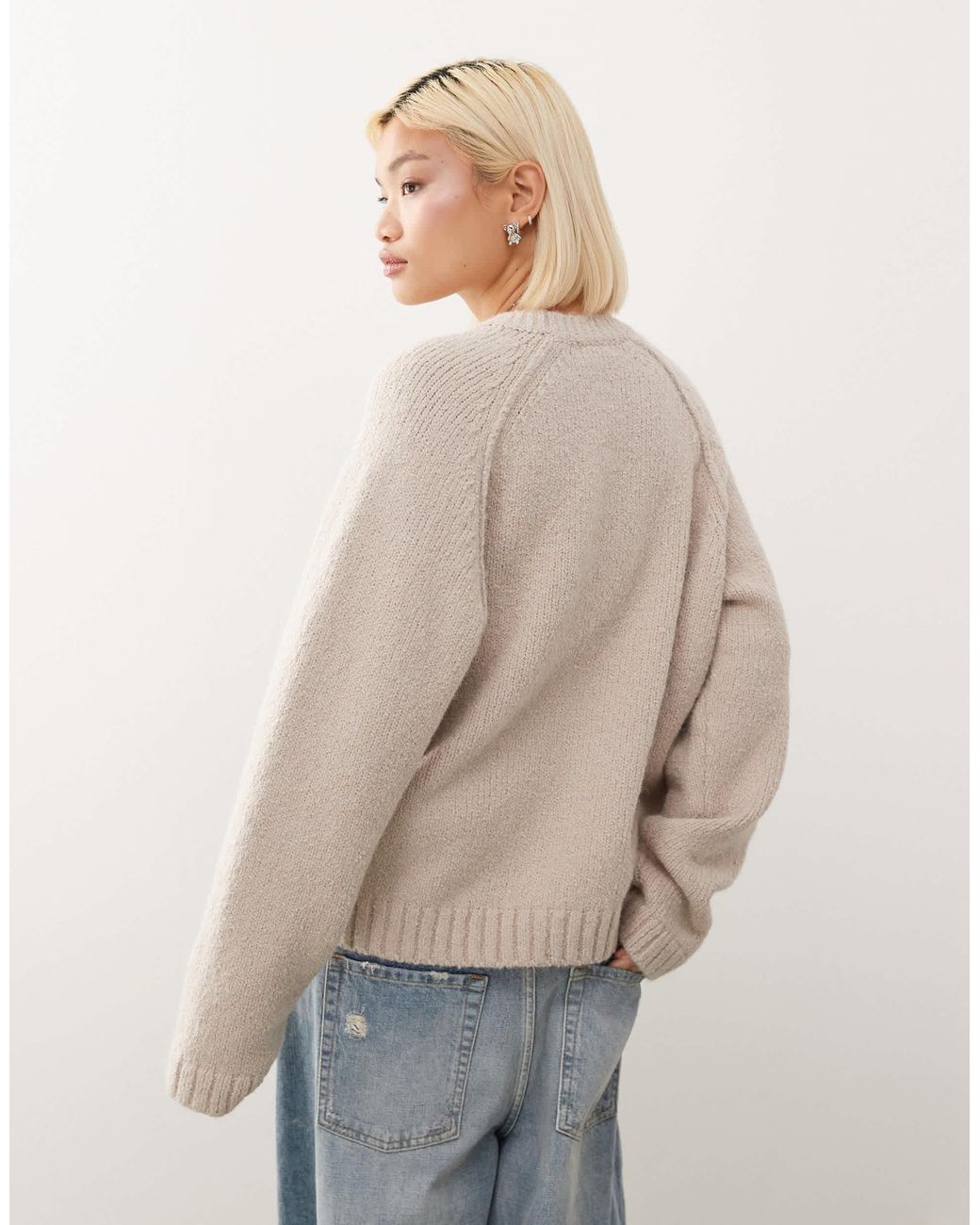 Weekday Blue – oversize-pullover aus noppengarn