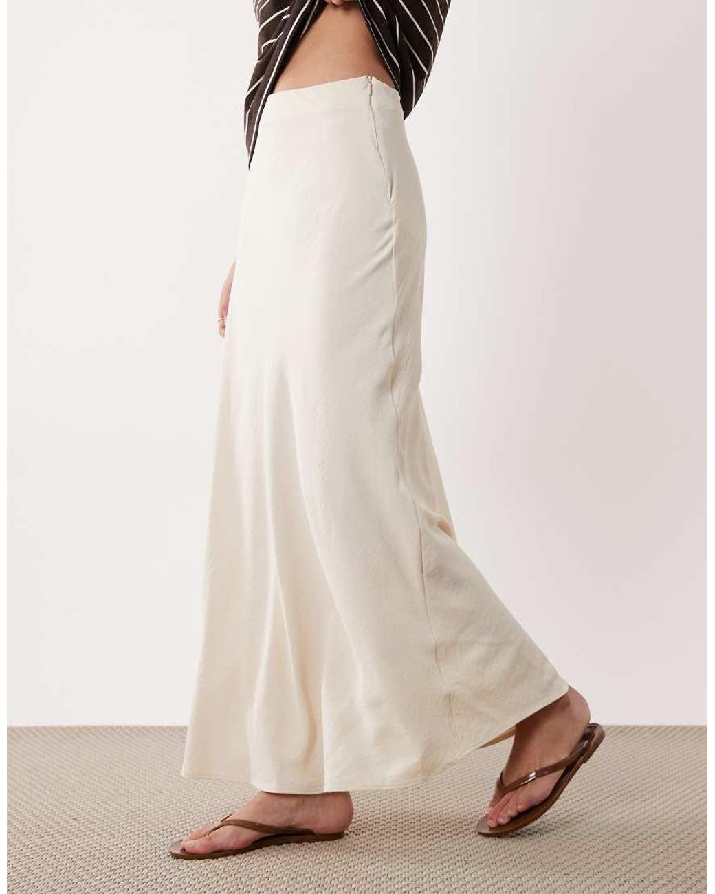 Jdy White A-line Satin Maxi Skirt