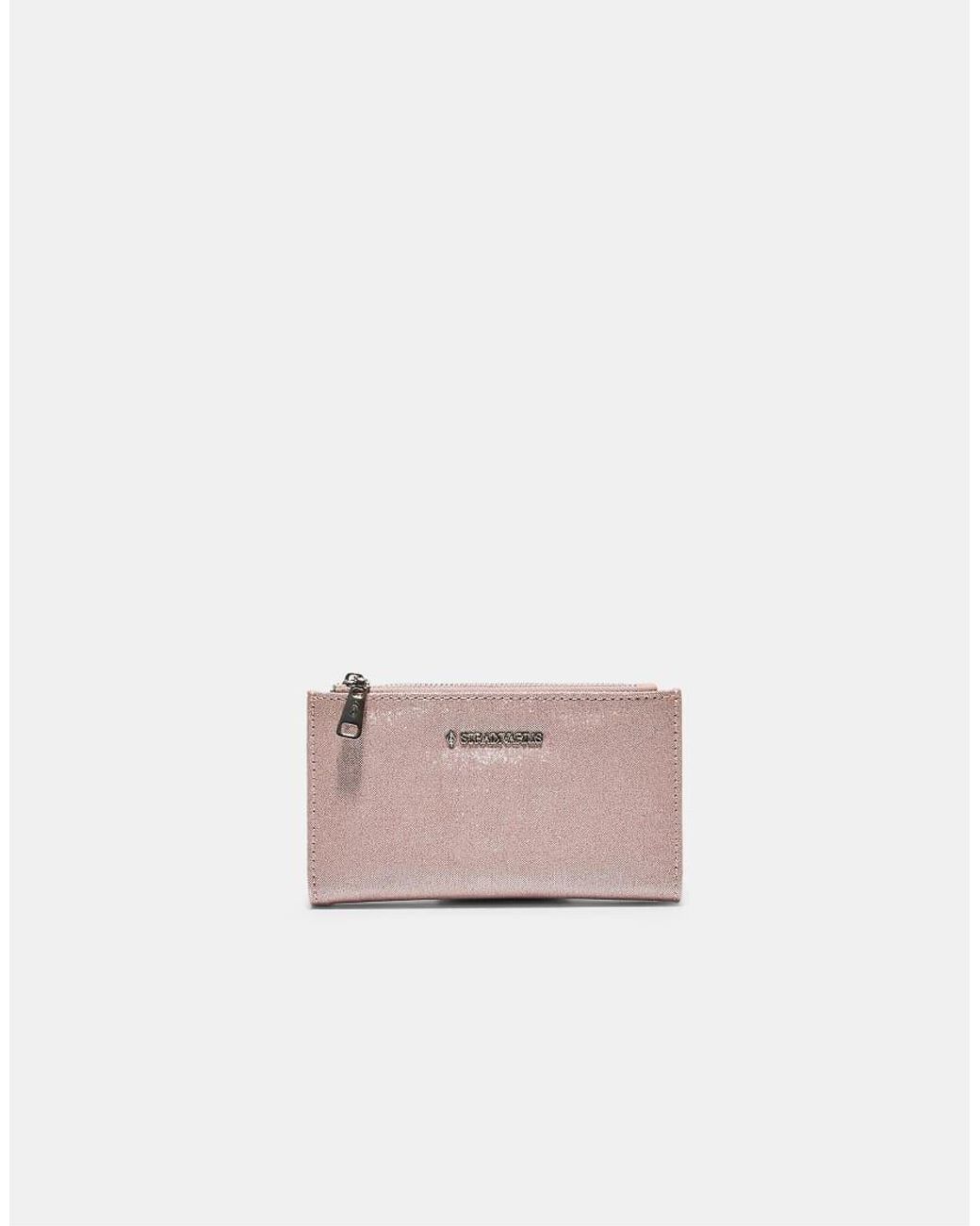 Stradivarius Pink Long Shimmery Card Holder Purse