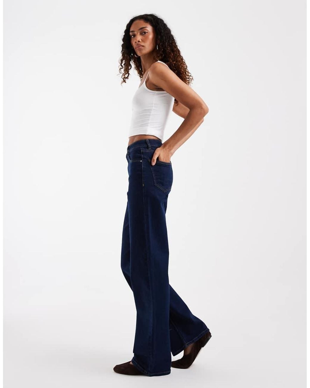 ONLY Blue Hannah Extra High Waist Wide Leg Jeans