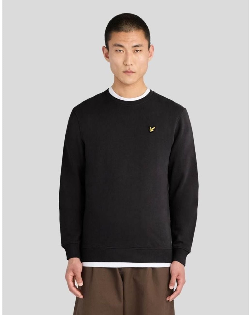 Lyle & Scott Black Mid Layers Crew Neck Sweatshirt for men