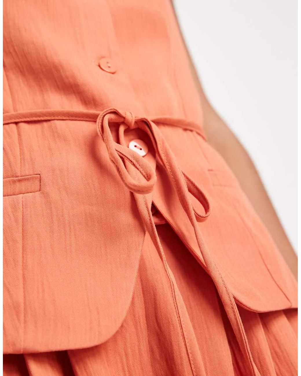 Vero Moda Orange Tailored Cami Strap Tie Waist Waistcoat Co-Ord