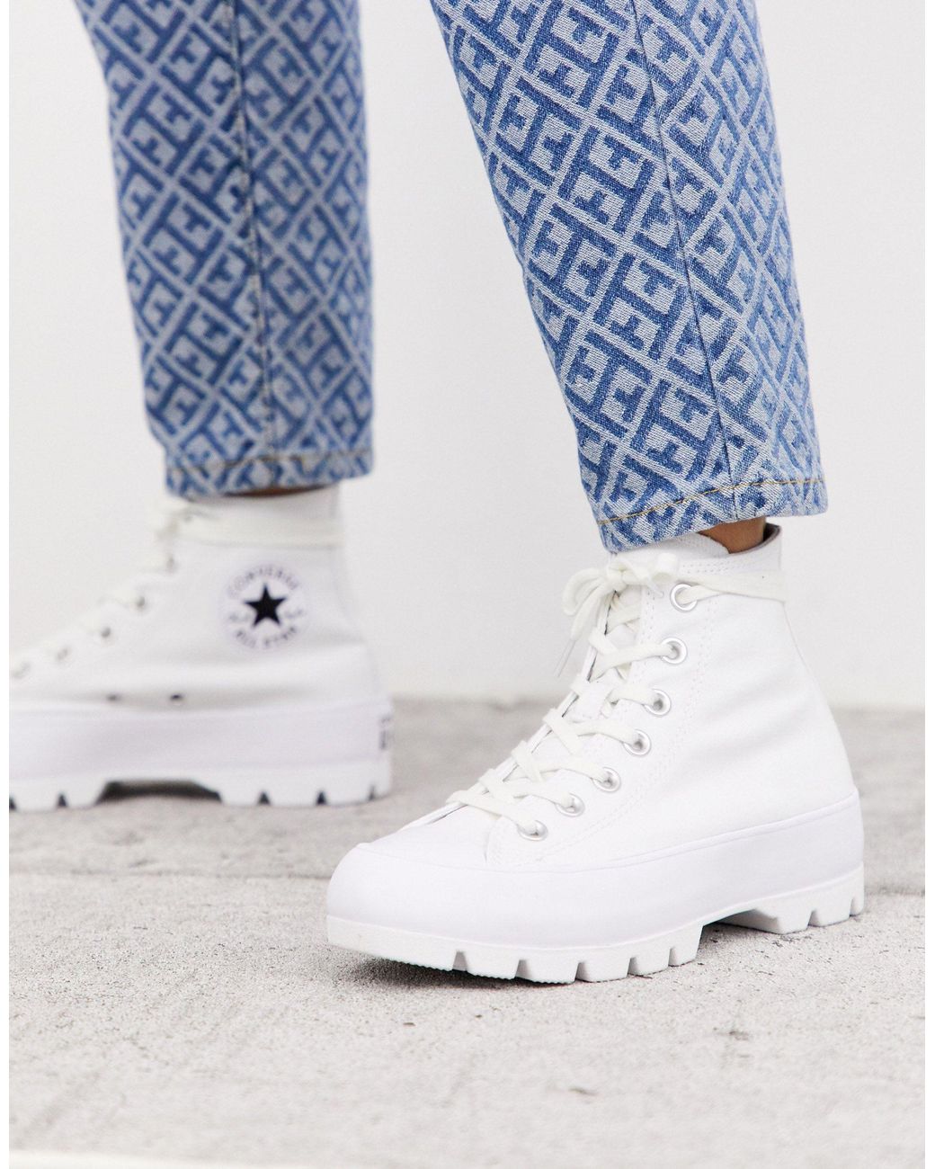 Converse Chuck Taylor Hi Chunky Sole Sneakers in White | Lyst Australia