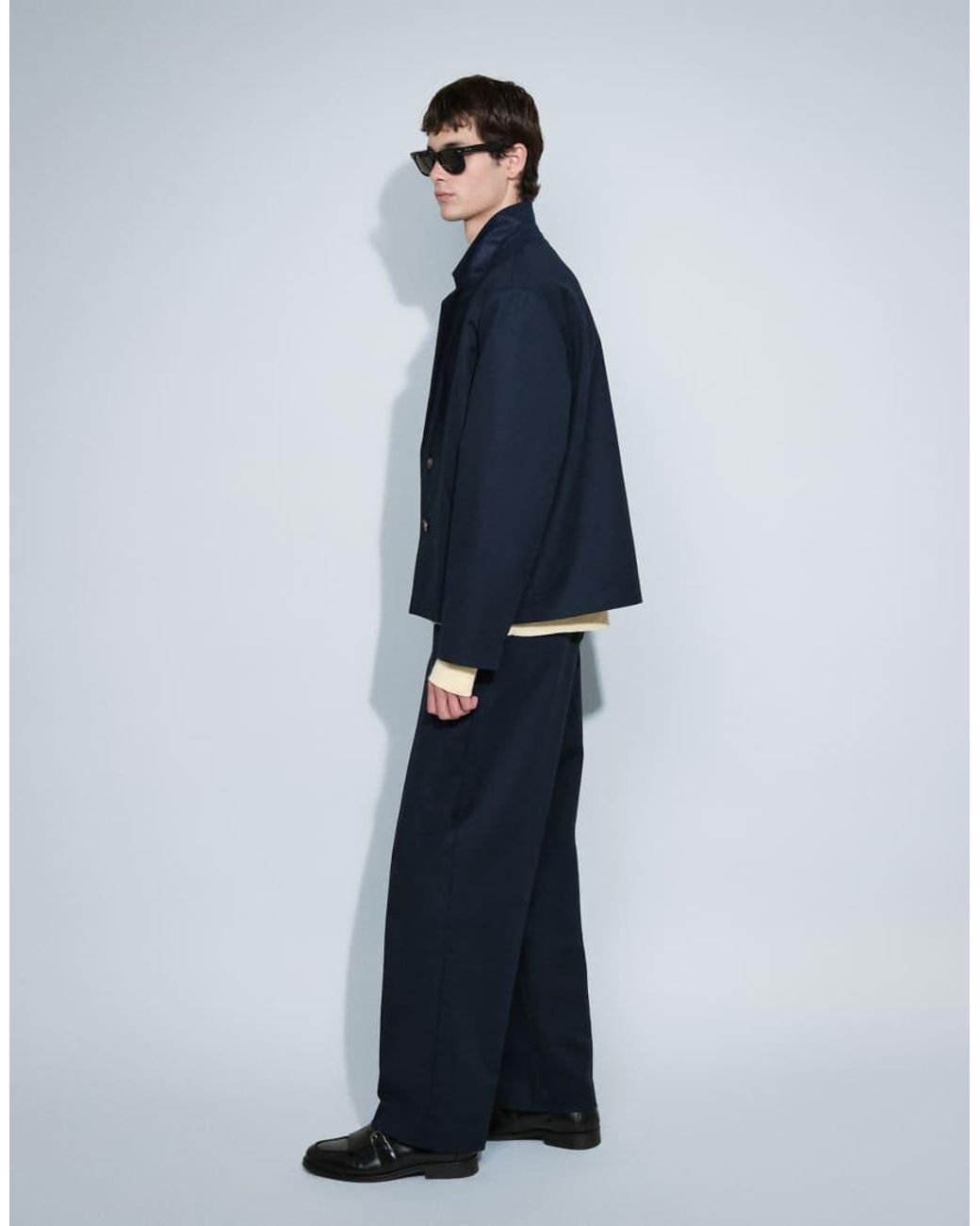 ASOS Blue Wide Leg Suit Pants for men