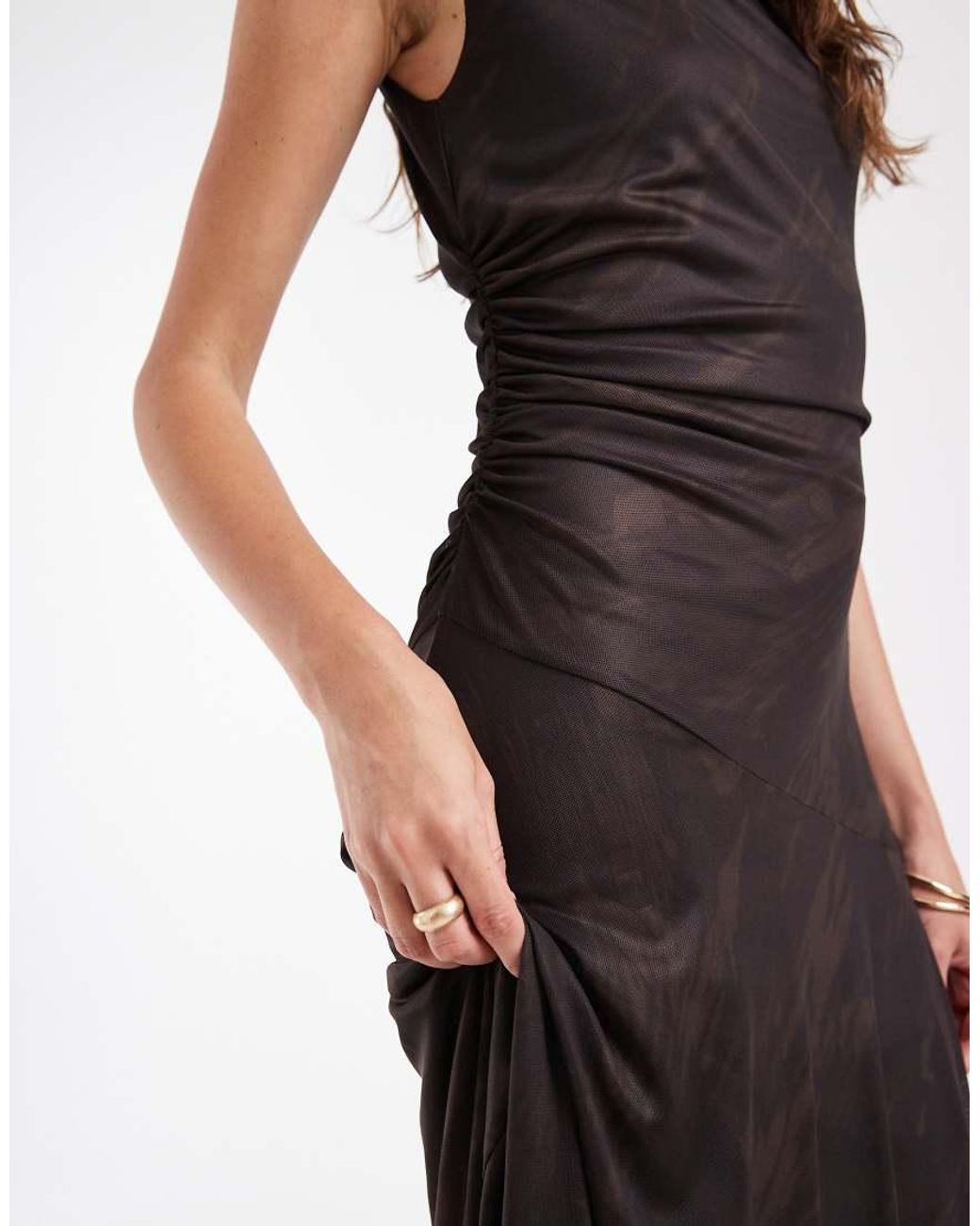 Object White Lace Detail Layered Sheer Maxi Dress