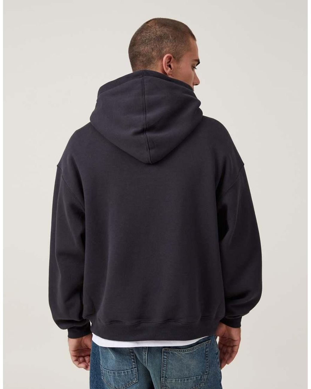 Cotton On Blue Box Fit Hoodie for men