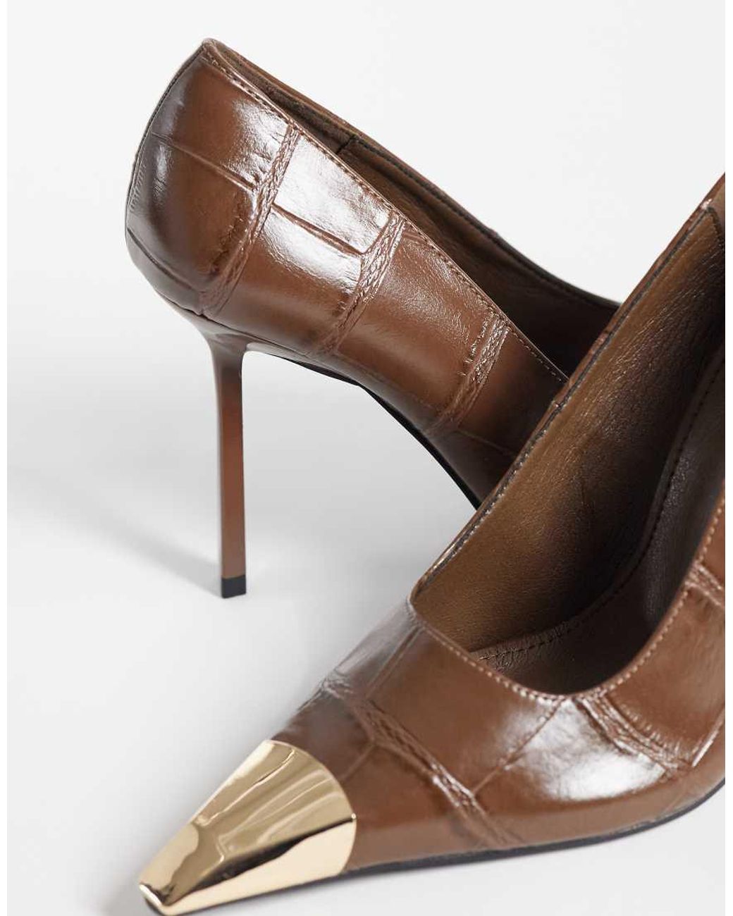 Public Desire Brown Rotate Heeled Pumps