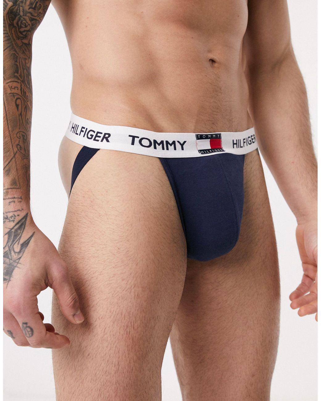 Tommy Hilfiger Cotton Flag Waistband Jock Strap in Navy (Blue) for Men |  Lyst Australia