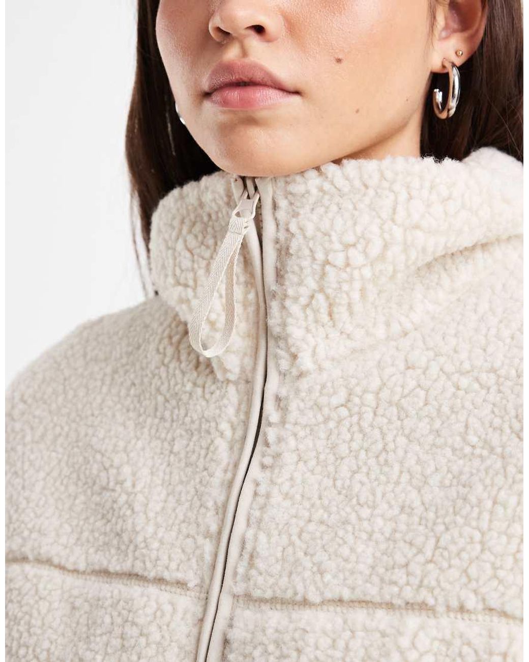 Vero Moda Blue Oversized Funnel Neck Teddy Jacket