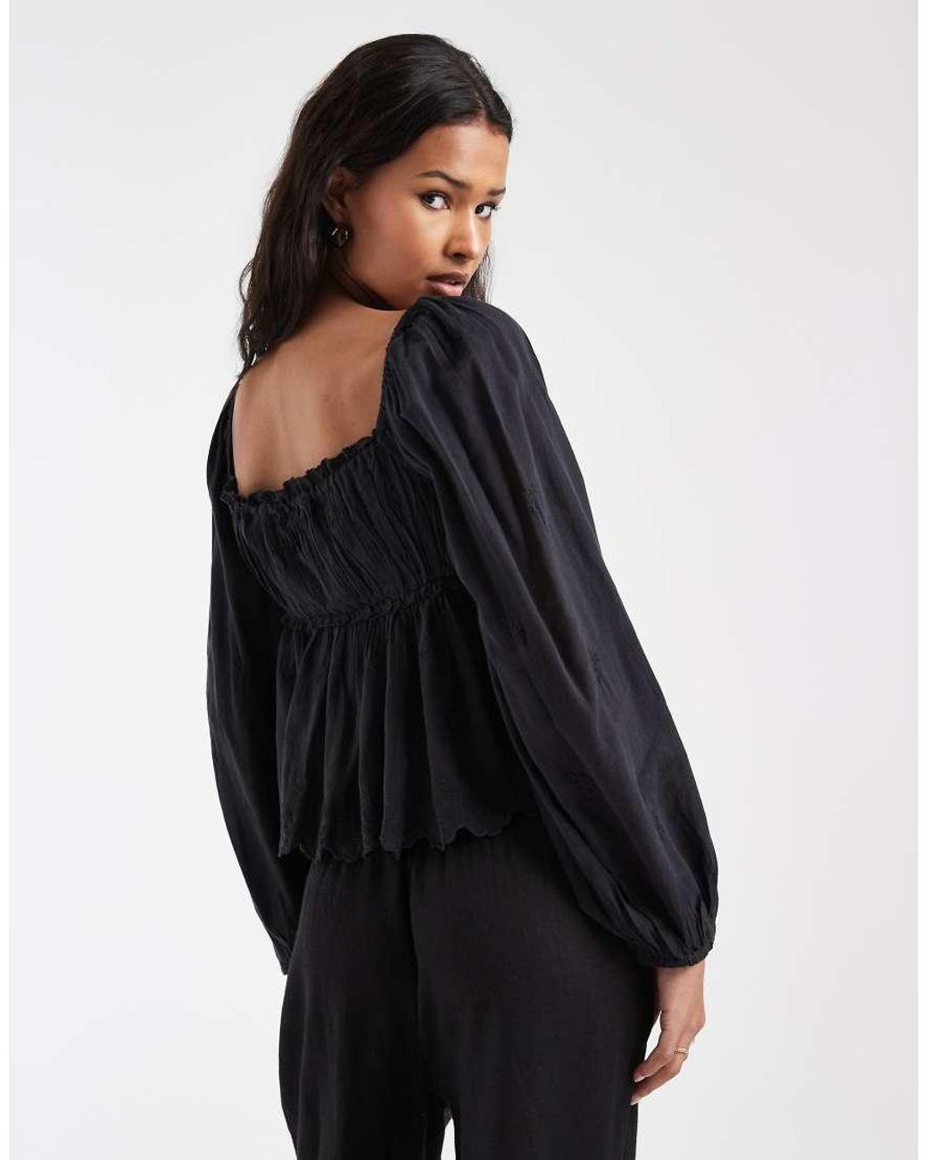 Levi's Black Boho Milkmaid Top