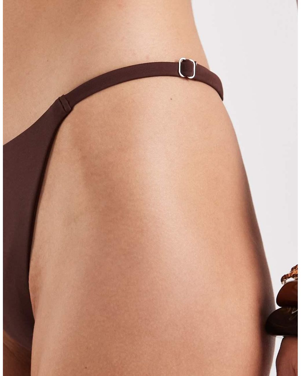 Pieces Natural Adjustable Thong Bikini Bottoms Co-ord