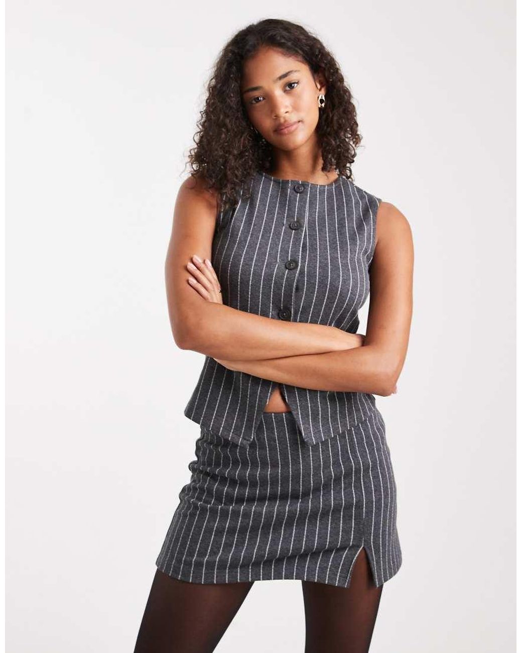 Miss Selfridge Gray Jersey Skort