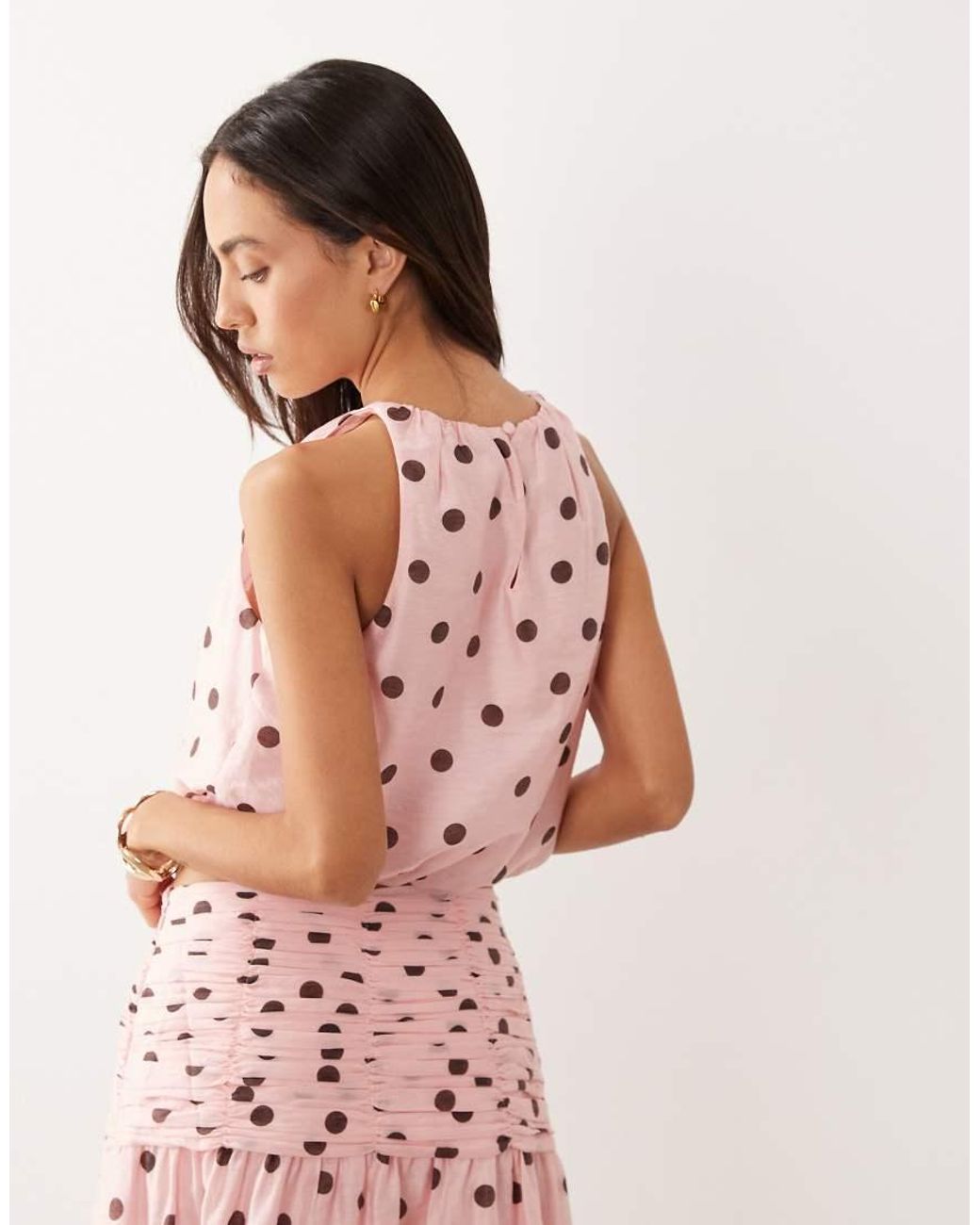 Forever New Pink Halter Neck Bubble Hem Top Co-Ord