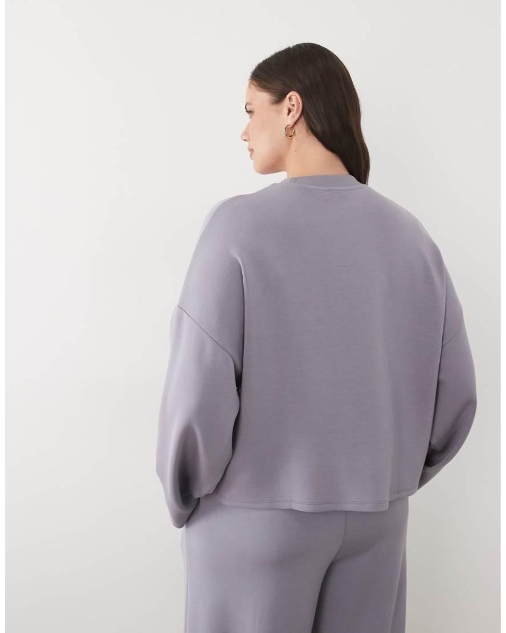 ASOS Black Asos Design Curve Cupro Twist Front Sweatshirt