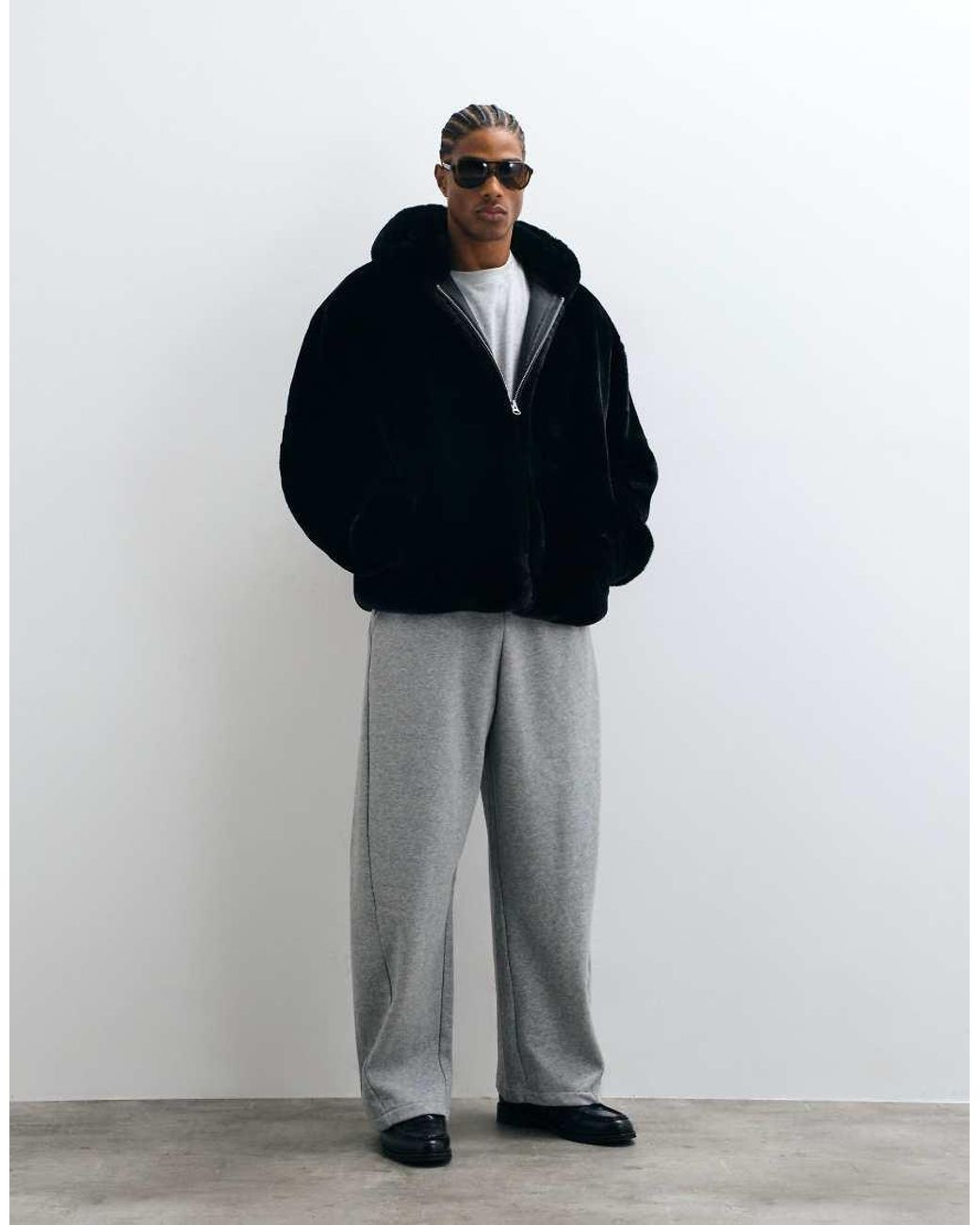 ASOS Blue Faux Fur Coat for men
