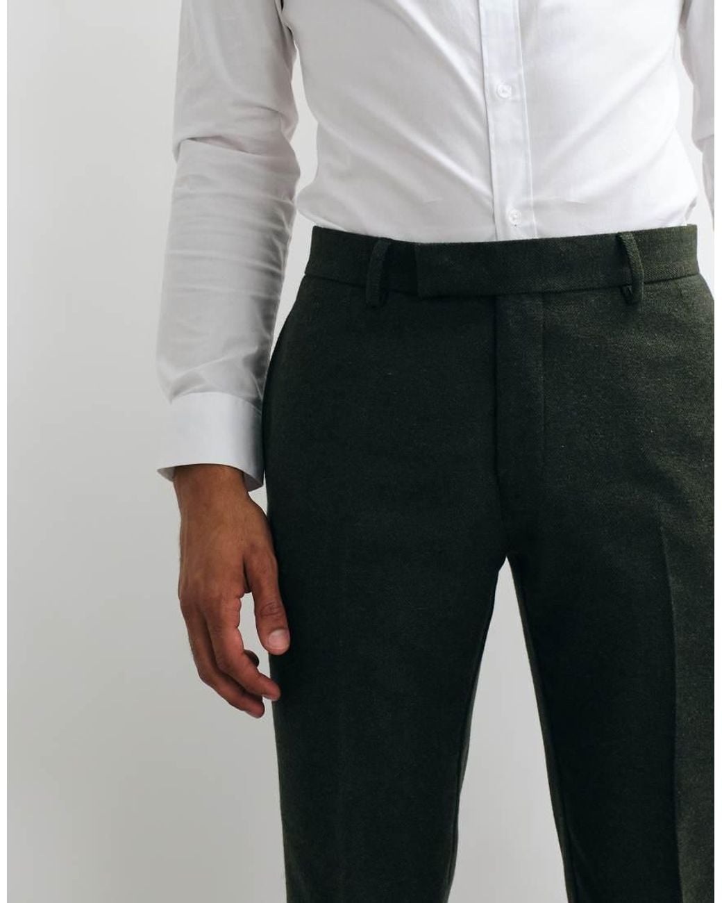 ASOS Black Slim Herringbone Suit Pants With Wool for men