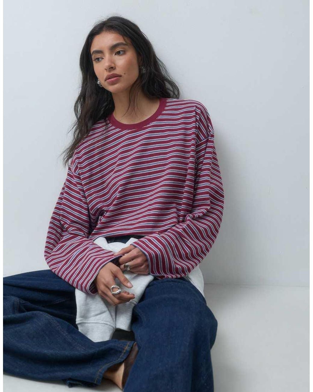 Hollister Purple Boxy Long Sleeve T-shirt