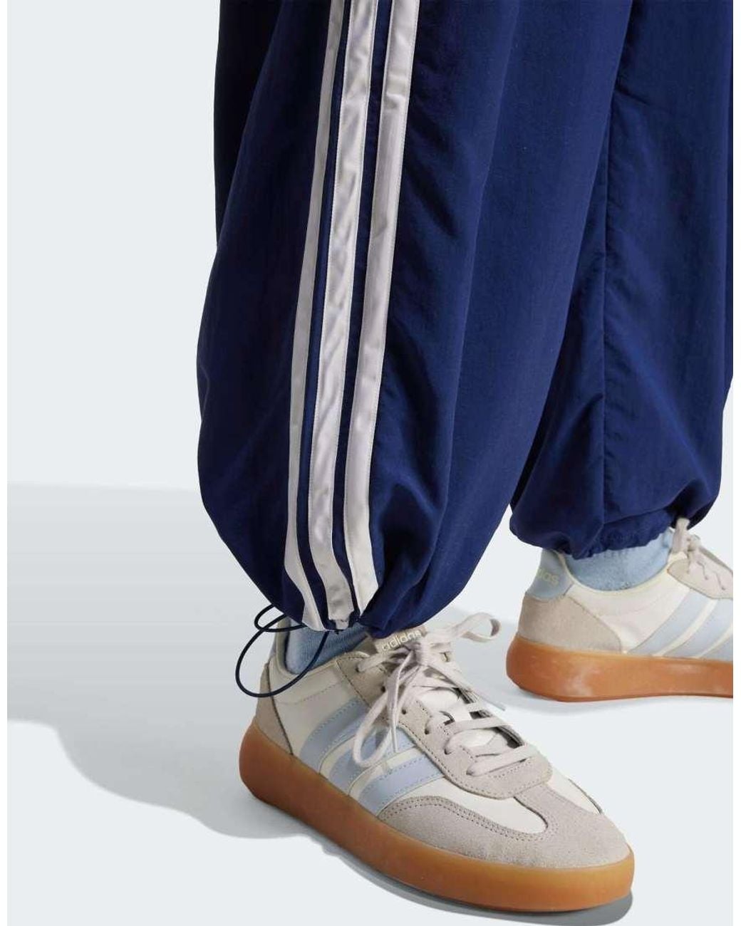 Adidas Originals Blue Essentials 3-Stripes Lifestyle Woven Parachute Tracksuit Bottoms