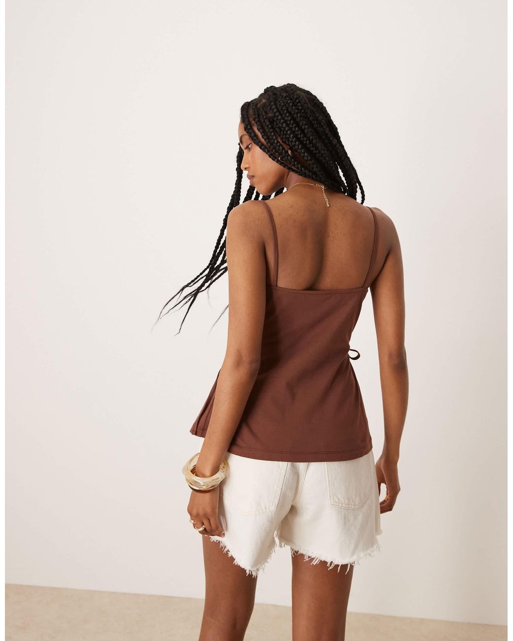 ASOS Brown Cinched Tie Side Cami