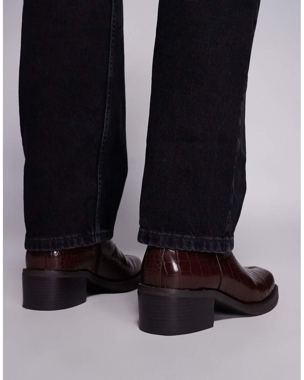 ASOS Brown Heeled Chelsea Boots for men