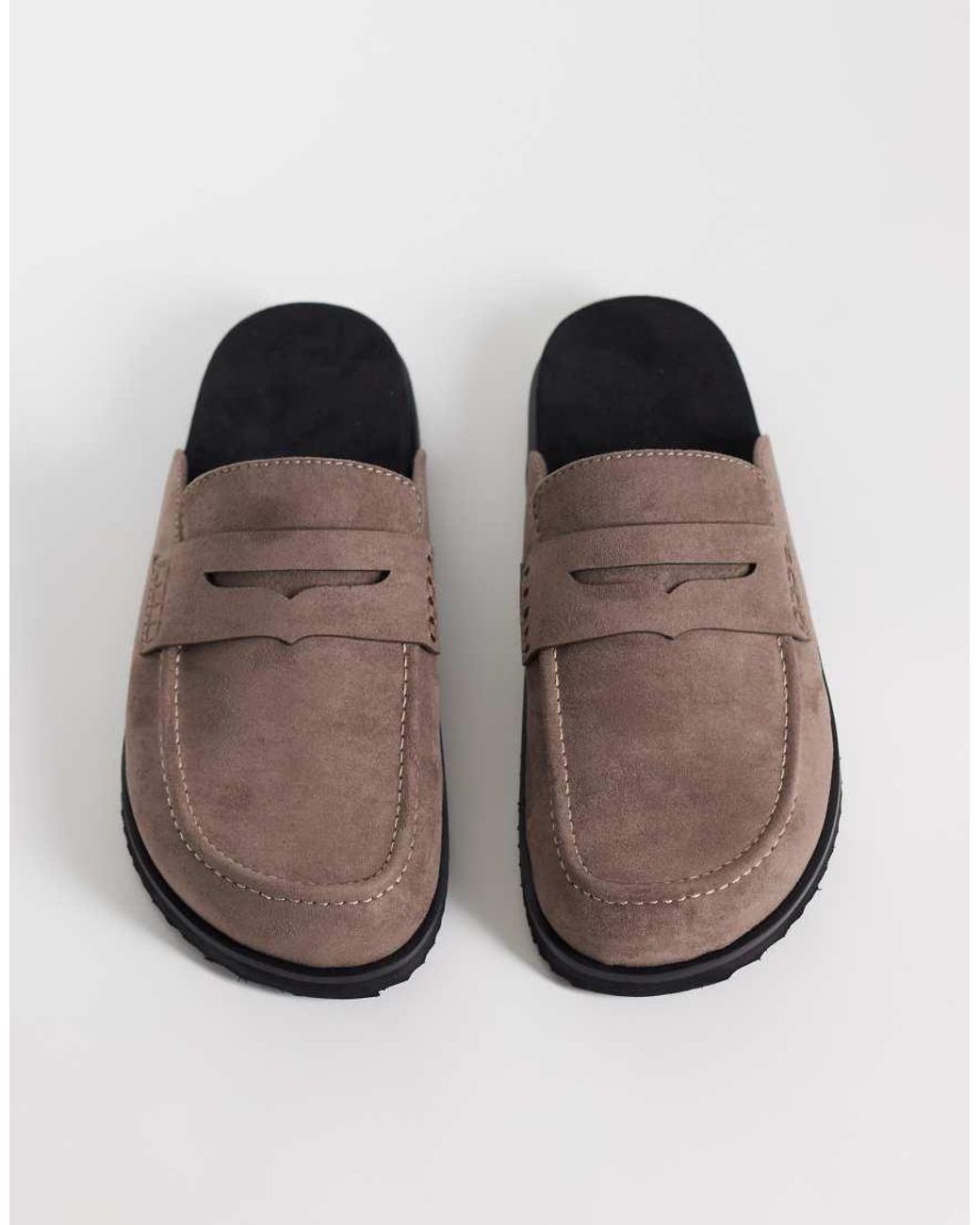 ASOS Brown Penny Loafer Mules for men