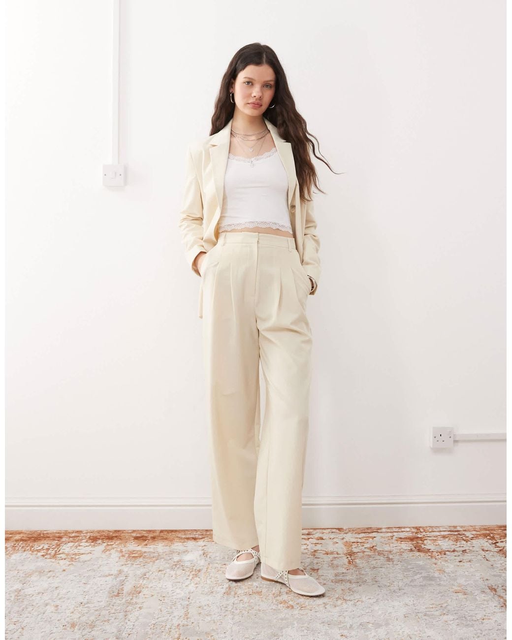Miss Selfridge Natural Oversized Essentials Blazer