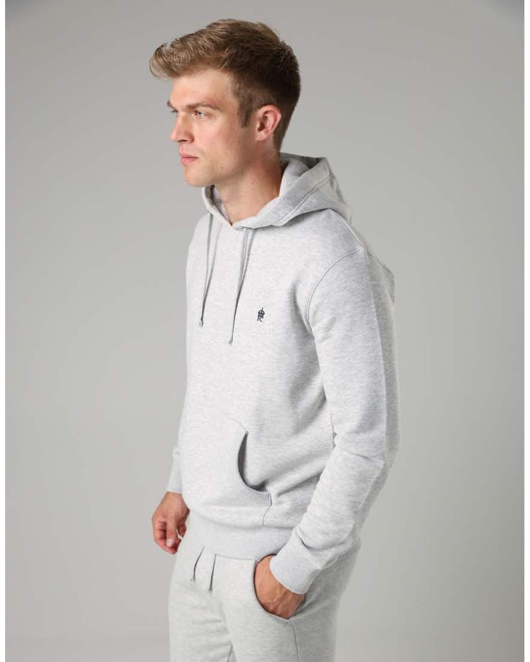 French Connection Gray Cotton Blend Hoody for men