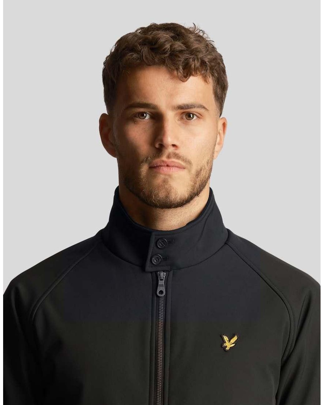Lyle & Scott Black Mid Jackets Softshell Harrington Jacket for men