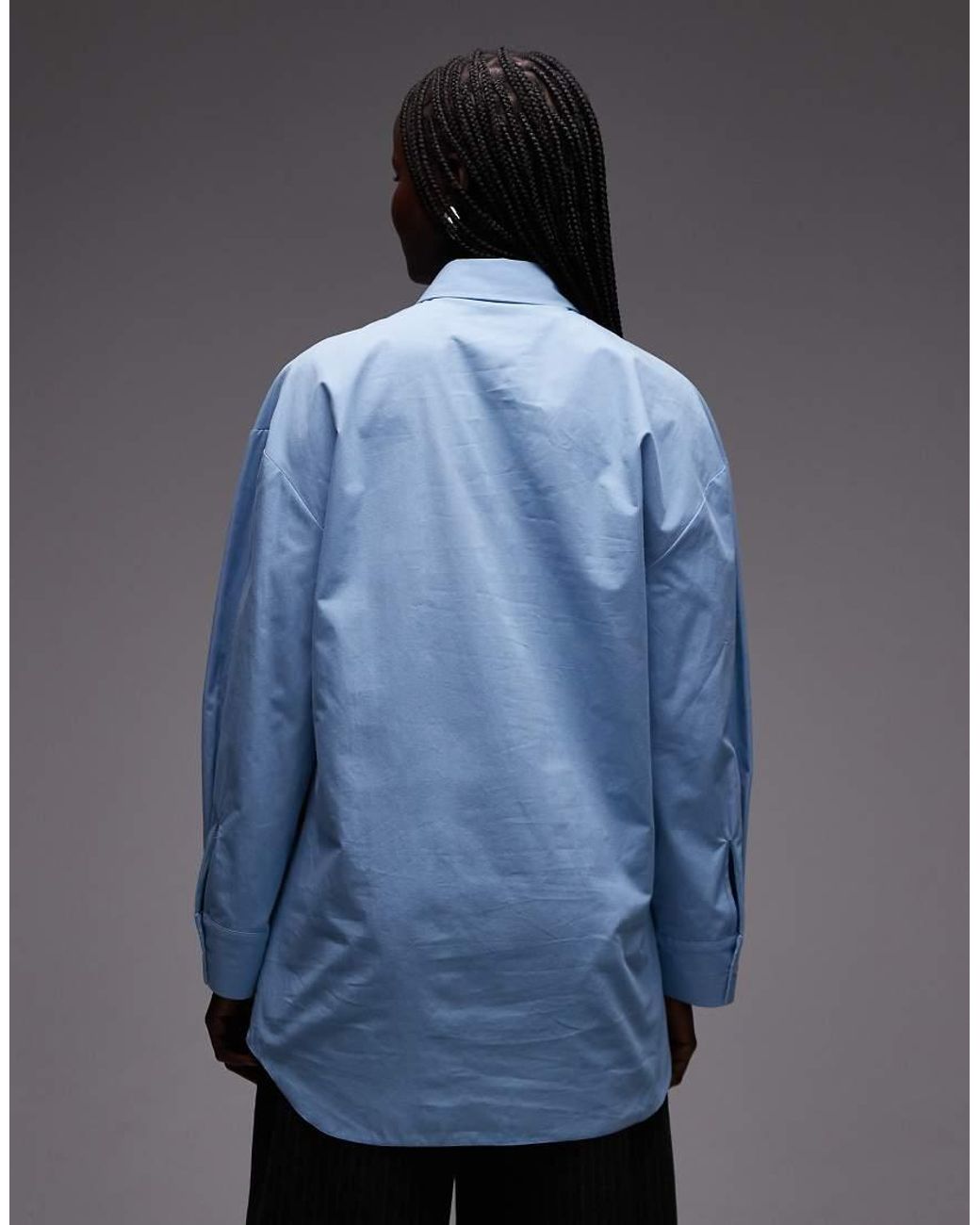ASOS Blue Oversized Wrap Overshirt