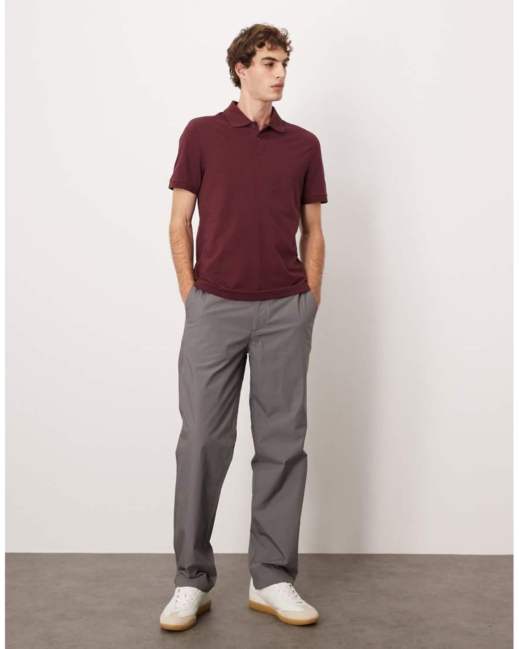 ASOS Basic Regular-Fit Piqué Polo in het Red voor heren