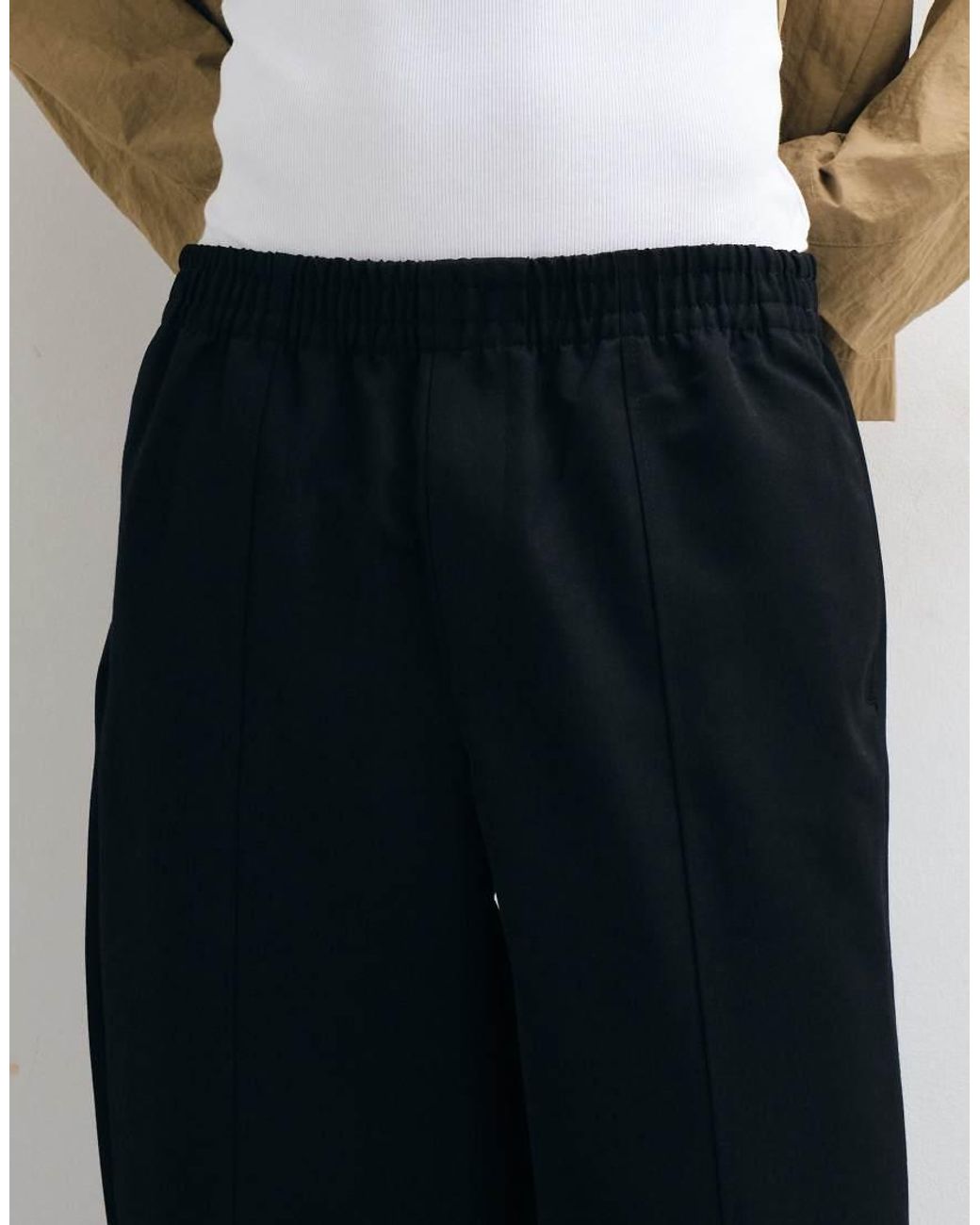 ASOS Blue Tailored Elasticated Oversized Tapered Trousers for men