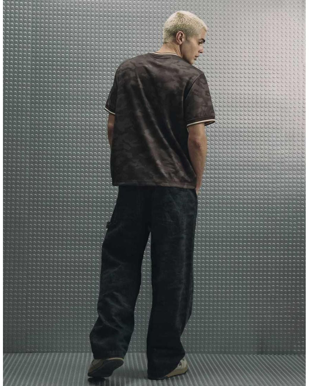 River Island Gray Camo Baggy Fit Jeans for men