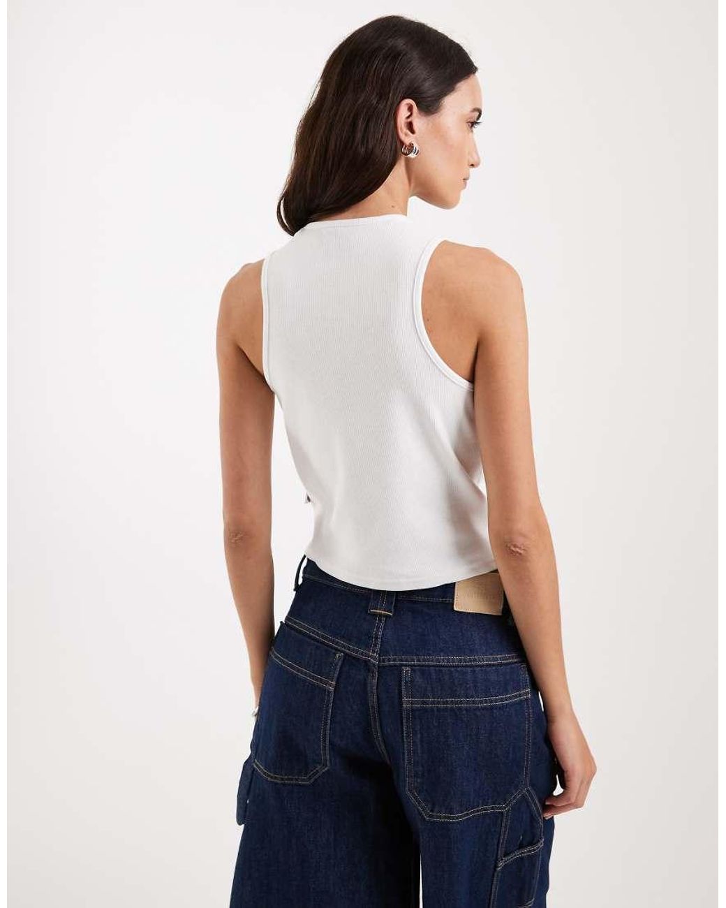 Dickies White V Neck Vest