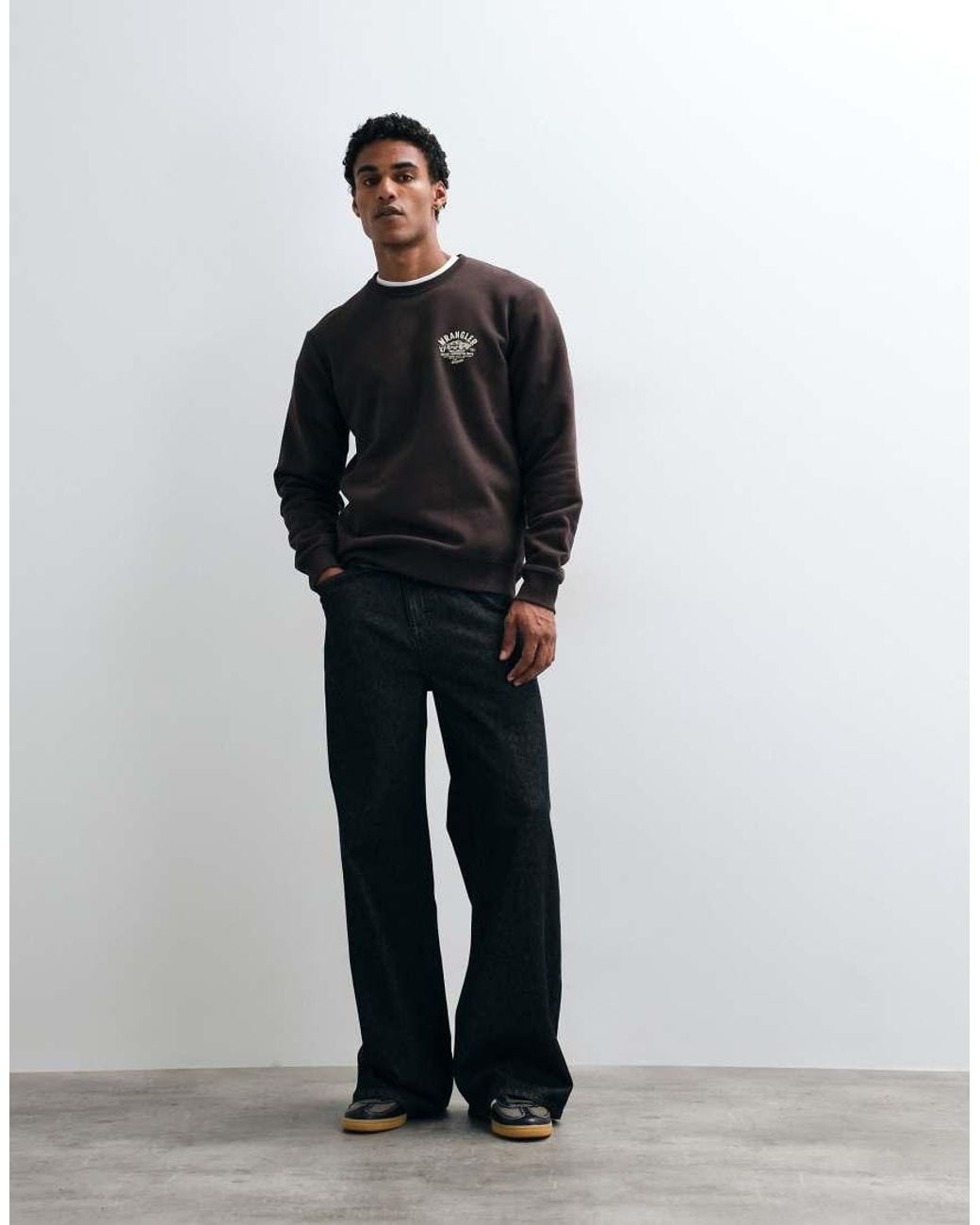 Wrangler Black Graphic Print Sweatshirt for men