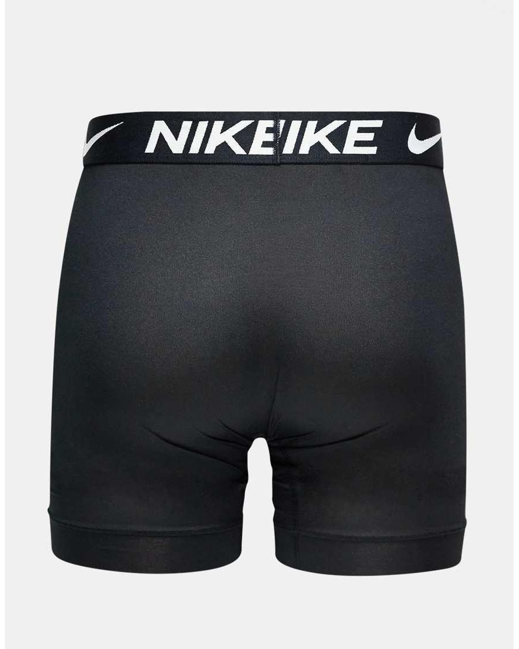 Nike Black Dri-fit Essential Microfibre 3 Pack Long Boxer Briefs for men
