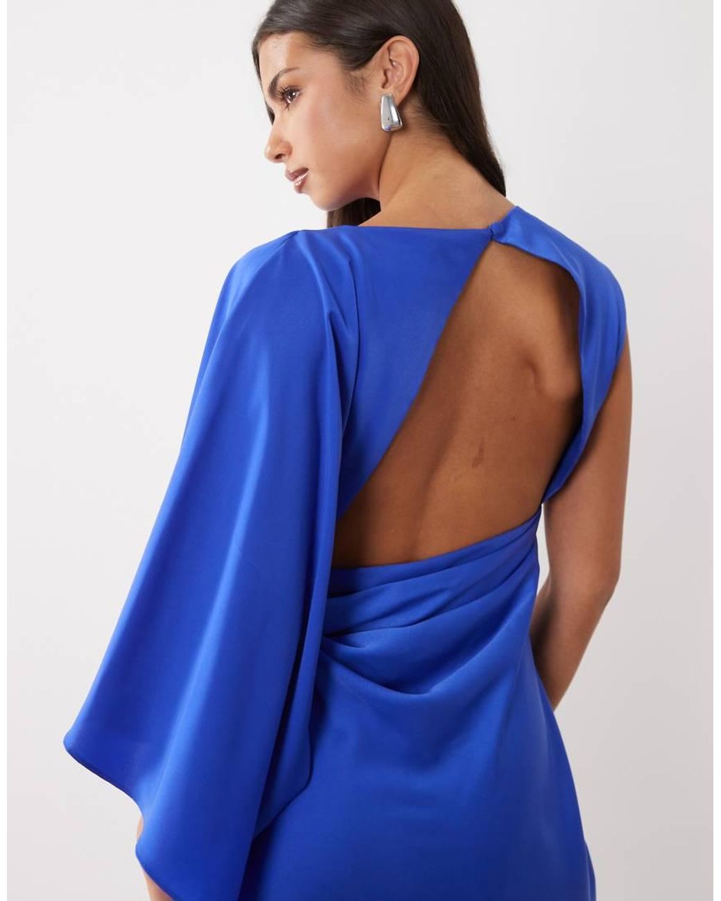 ASOS Blue One Shoulder Maxi With Open Back