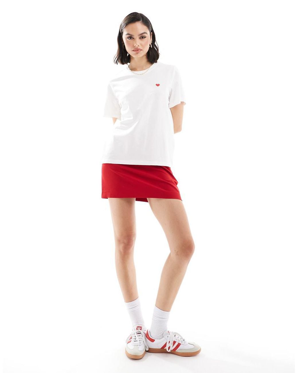Jdy White Heart Print T-Shirt