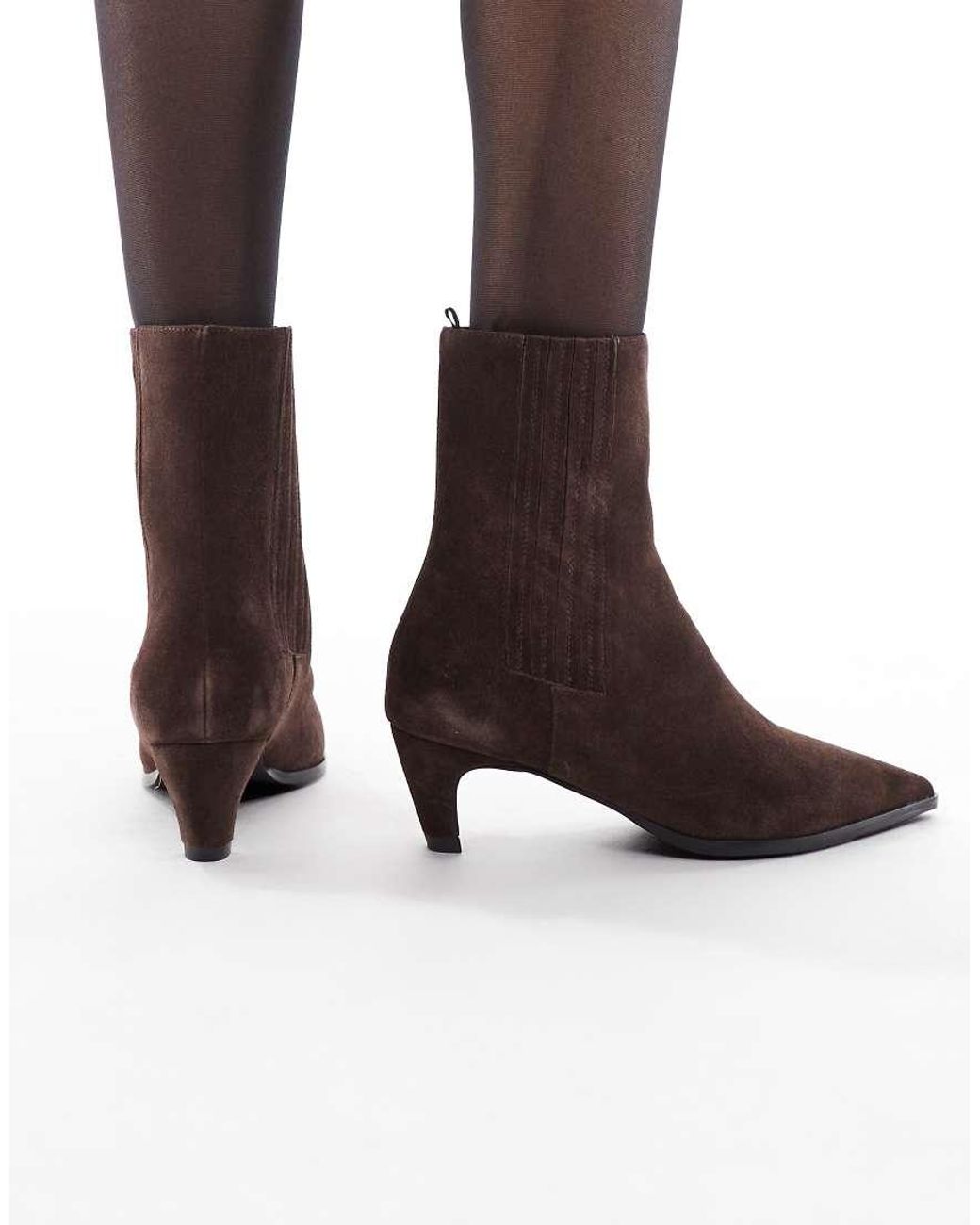 Schuh Brown Betsy Kitten Heel Ankle Boots